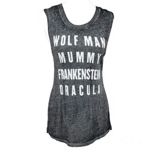 Universal Monsters burnout muscle tank S Wolf Man Mummy Frankenstein Dracula